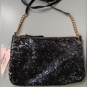 Juicy Couture Black Micro Sequin Purse Bag! NWT